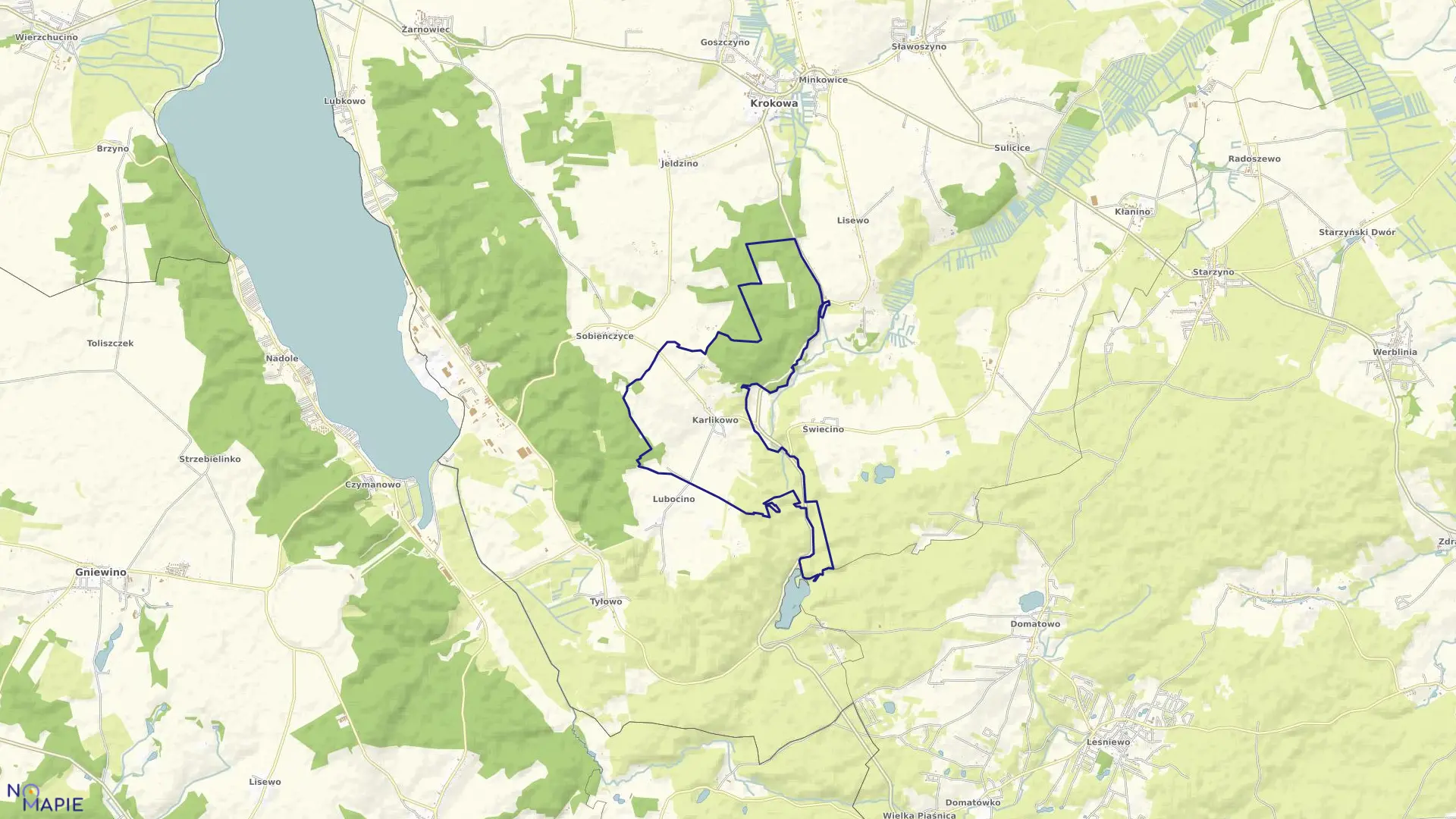 Mapa obrębu Karlikowo w gminie Krokowa