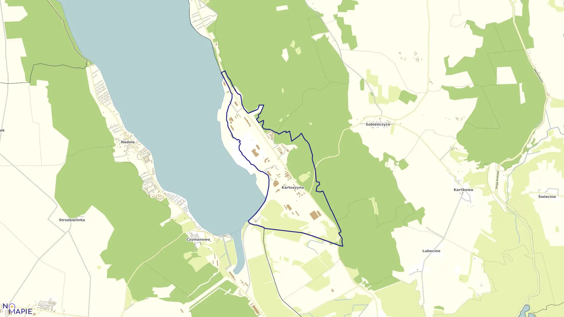 Mapa obrębu Kartoszyno w gminie Krokowa