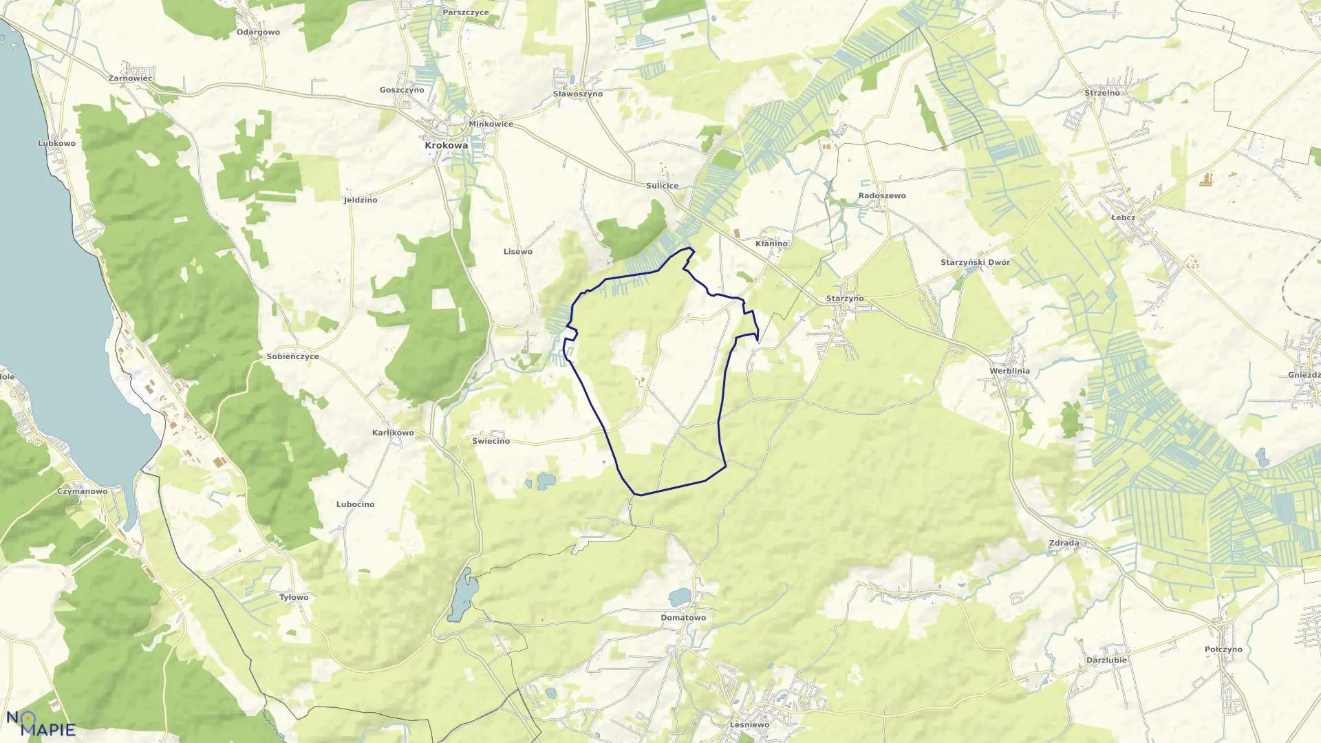 Mapa obrębu Połchówko w gminie Krokowa