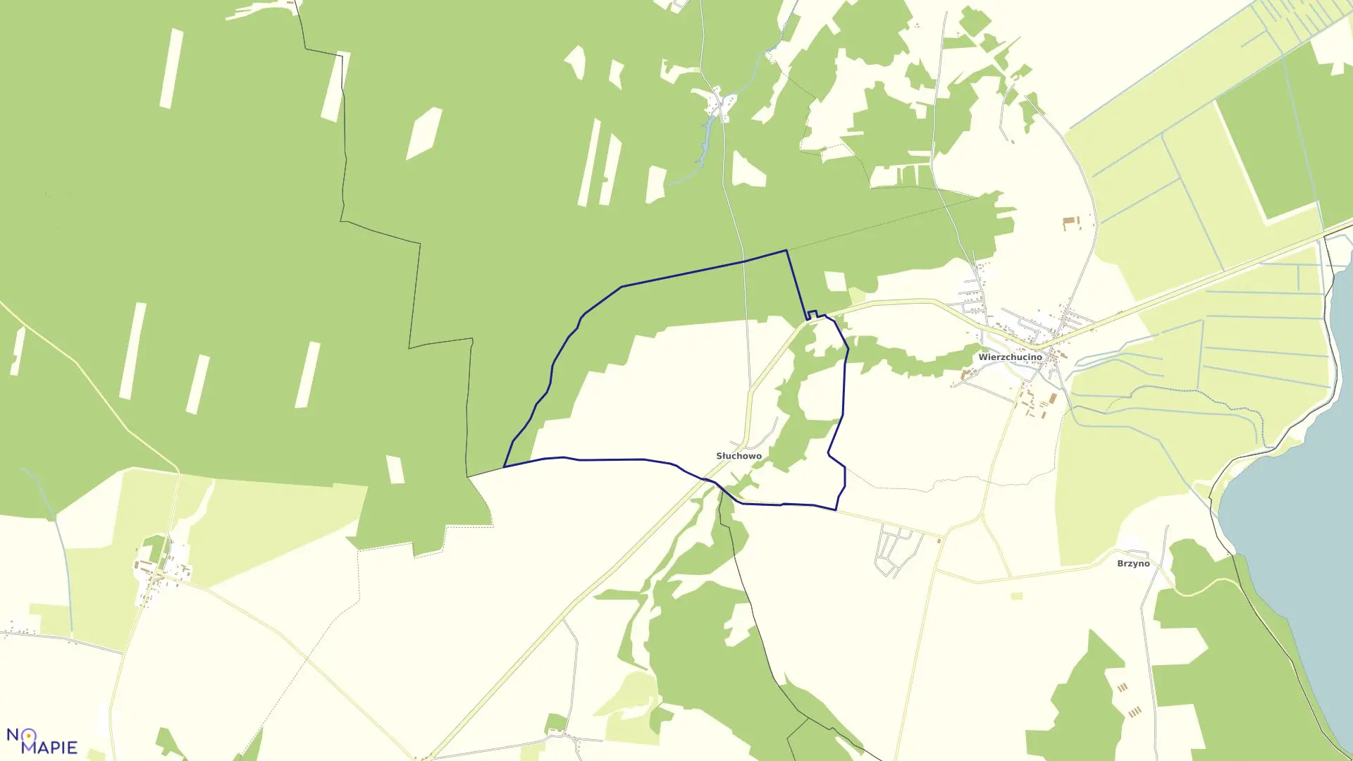 Mapa obrębu Słuchowo w gminie Krokowa